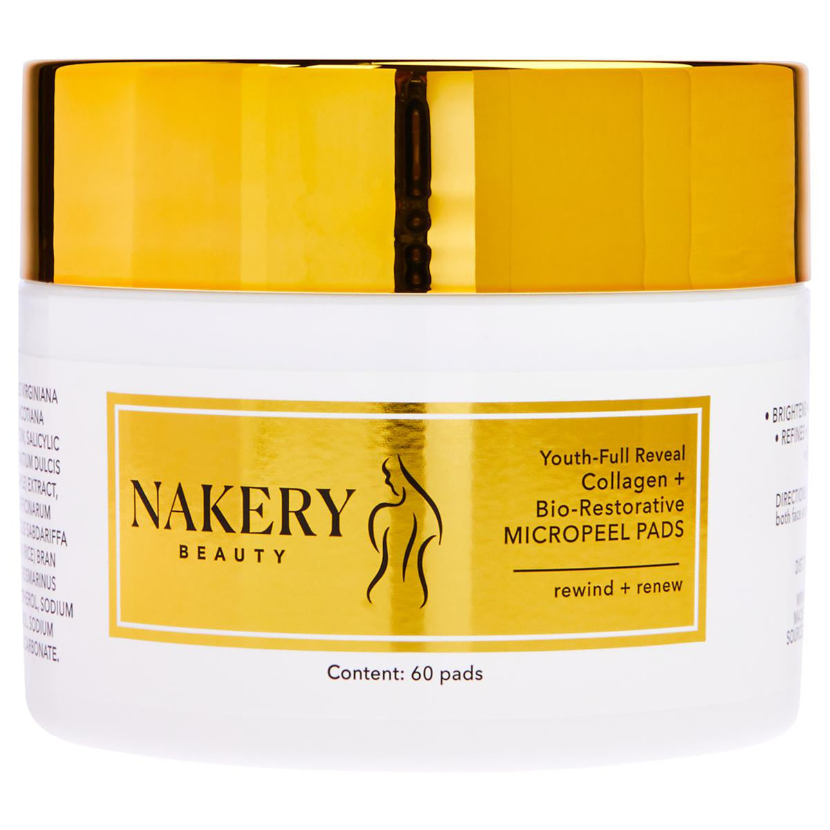 Nakery Youth-Full Reveal Collagen + Bio-Restorative Micropeel Pads - 60 pads - NO BOX