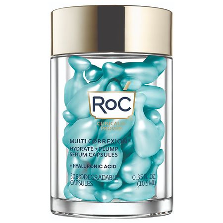 Roc Multi Correxion Hydrate + Plump Night Serum Capsules with Hyaluronic Acid - 30ct