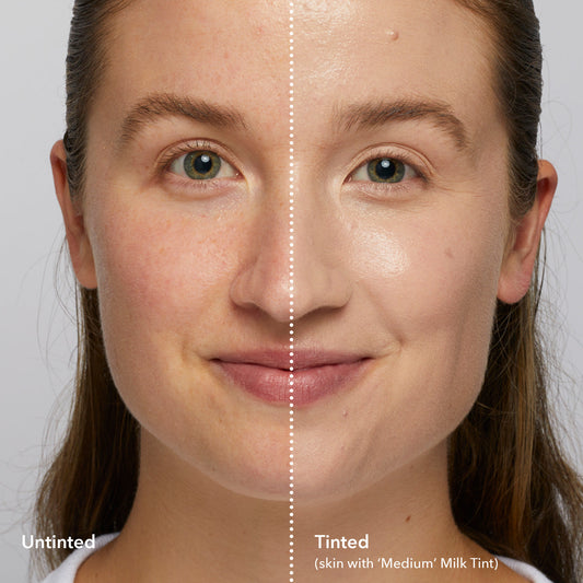 Beekman 1802 Milk Tint - Medium before and after