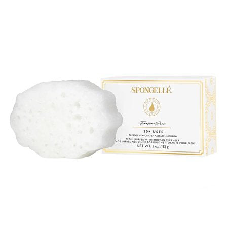 Spongelle Pedi Buffer with Built-in Cleanser Exfoliating Soap Sponge - Freesia Pear