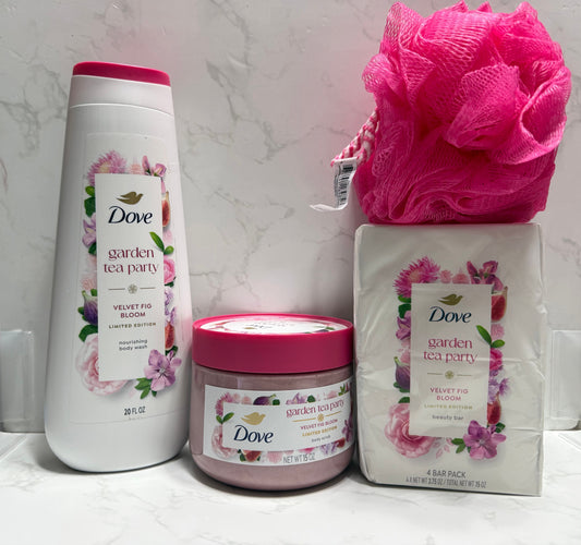 Dove Garden Tea Party Bath & Body Set - Velvet Fig Bloom - Limited Edition