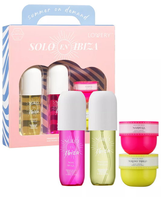 Solo En Ibiza Fragrance Body Mist & Body Cream 4 Pc Gift Set – Summer on Demand