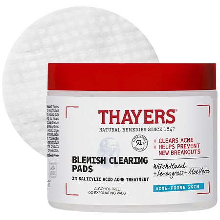 Thayers Natural Remedies Acne Clearing Toner Pads with Salicylic Acid - 60ct