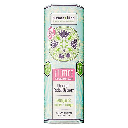 Human + Kind Human+kind Wash-off Facial Cleanser, Natural, 3.3 Fl Oz