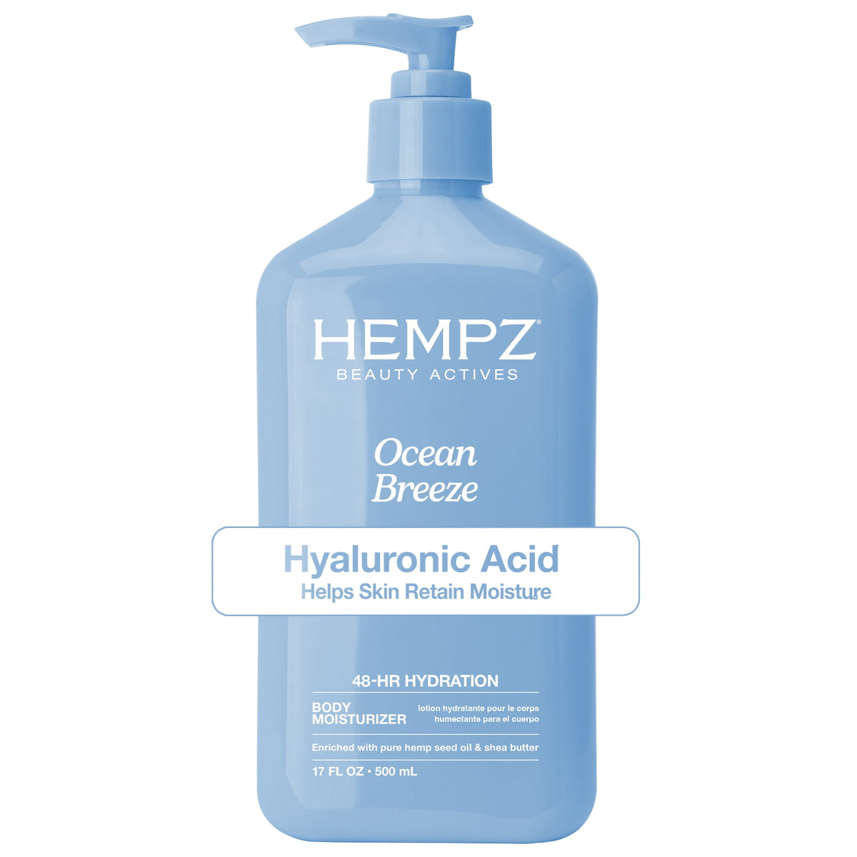 Hempz Herbal Body Moisturizer with Hyaluronic Acid - Ocean Breeze - 17 oz