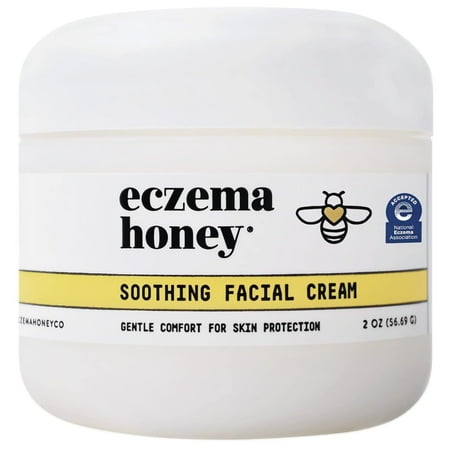 Eczema Honey Soothing Facial Cream - Eczema Lotion for Face Eyelids Lips and More - Natural Dry Skin Repair (2 Oz)