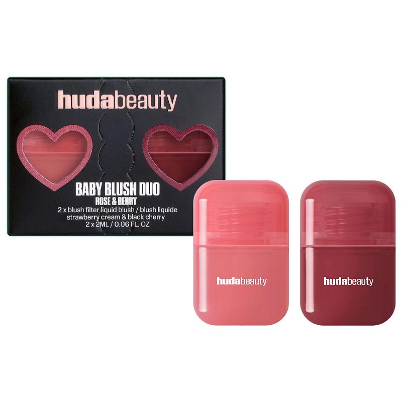 Huda Beauty Mini Baby Blush Duo Set - Black Chry & Strwbry Crm