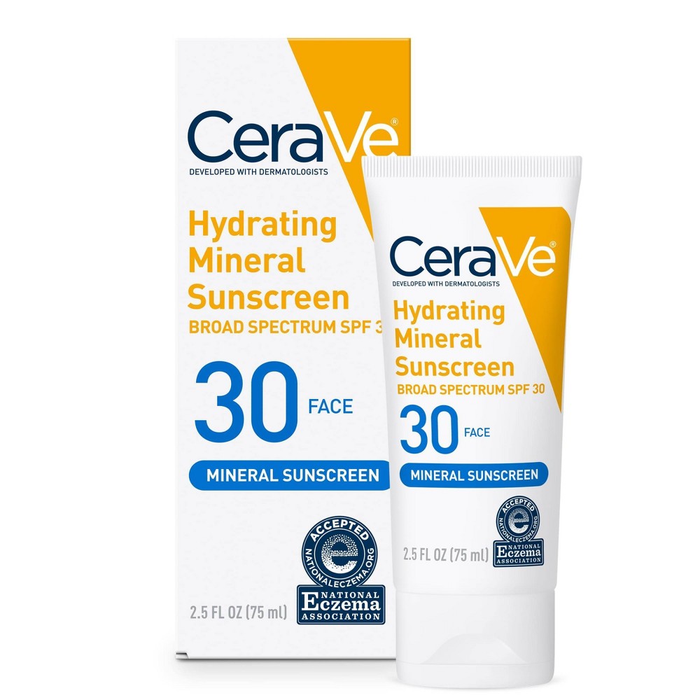 Cerave Hydrating Mineral Sunscreen Face – Spf 30 - 2.5 oz