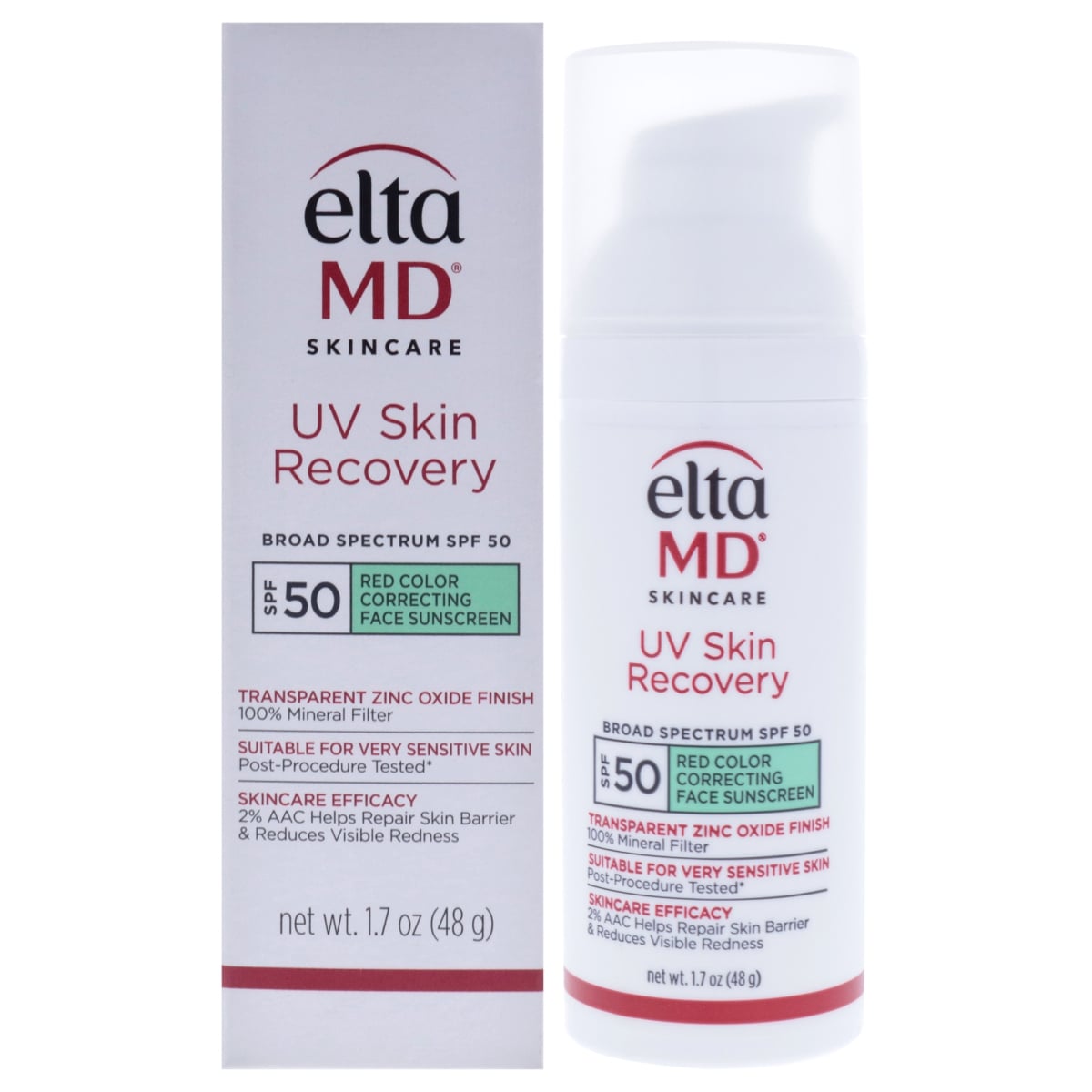 Eltamd Uv Skin Recovery Red Color Correcting Face Sunscreen SPF 50 - EXP 02/2027 - 1.7 oz
