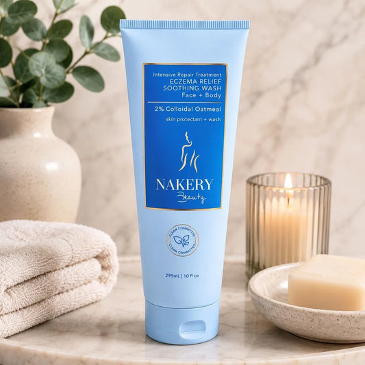 Nakery Eczema Relief Soothing Wash Face + Body - 2% Colloidal Oatmeal 10 oz