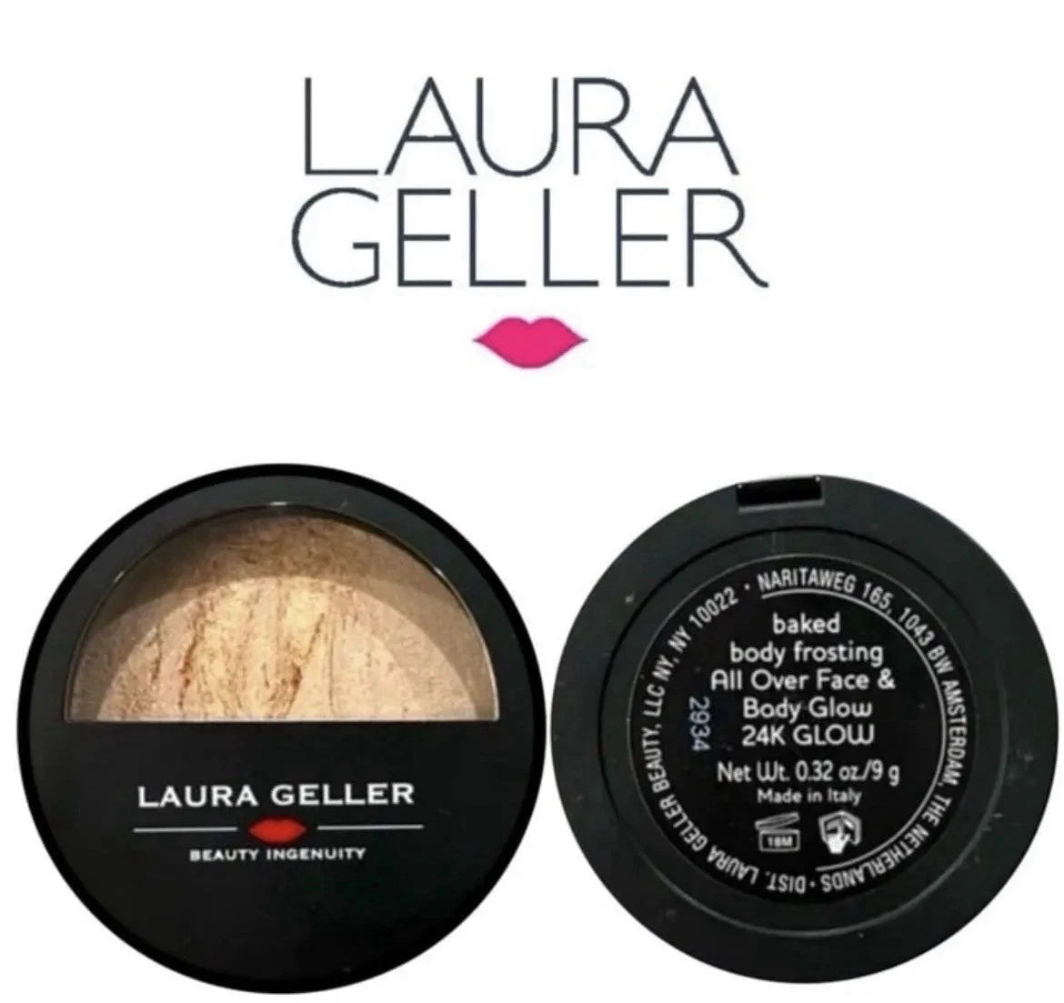 Laura Geller Baked Body Frosting Face & Body Glow - 24K Glow - 0.32 oz -Nwob